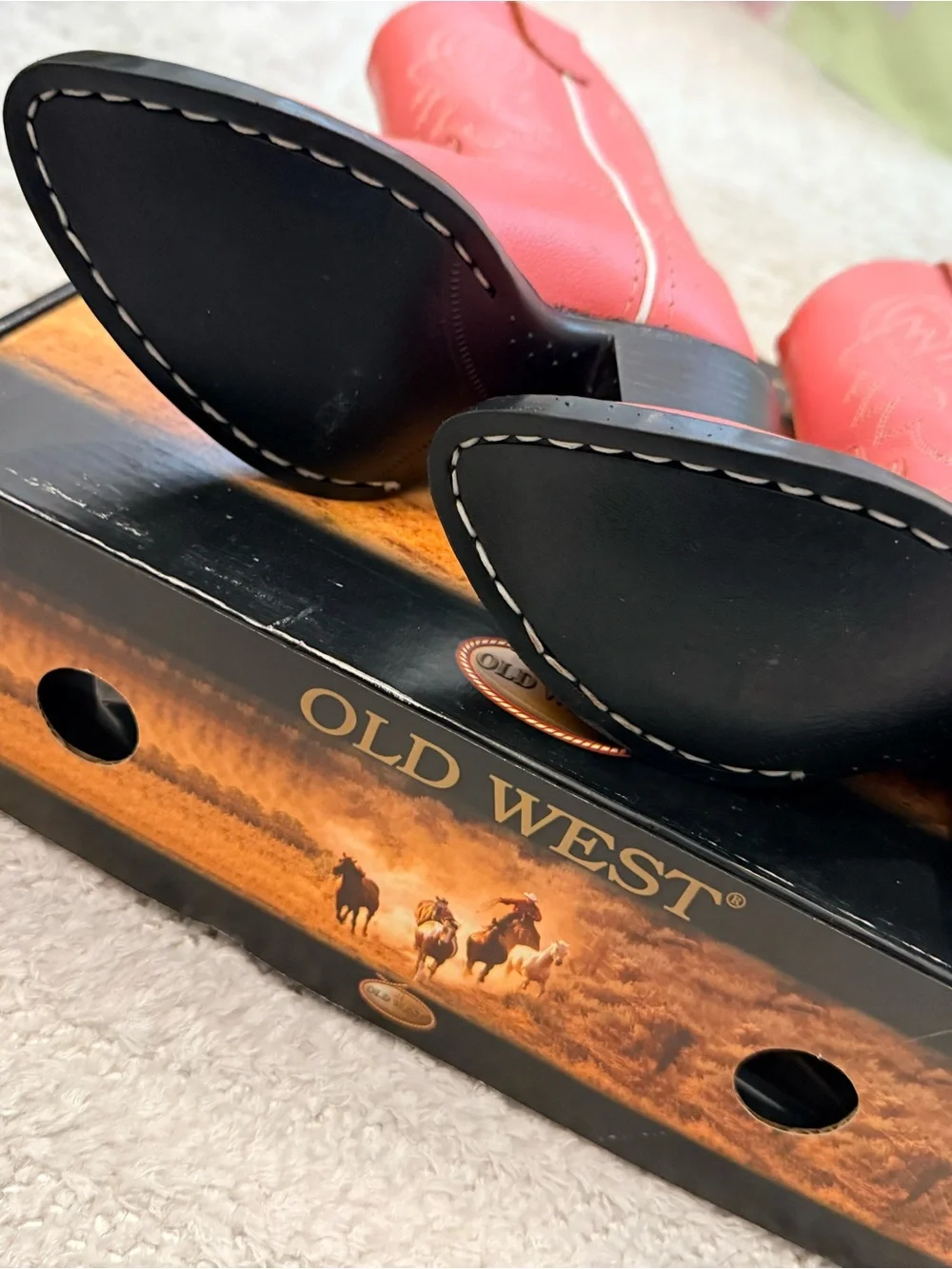 New! OLD WEST TODDLER GIRLS' WESTERN BOOTS - ROUND TOE - Size Toddler 8.5